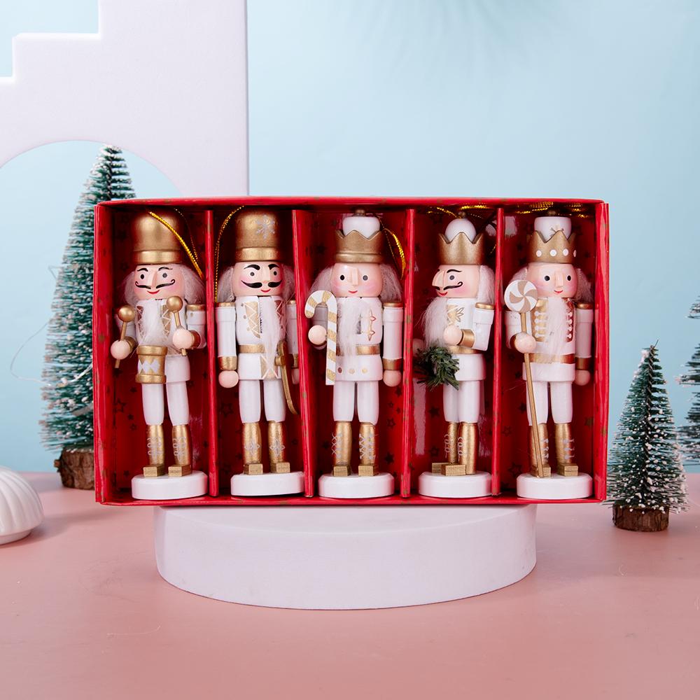 White & Gold Luxury Nutcracker Ornament Set