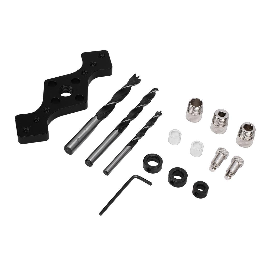 Dowel Jig Kit Self Centering Straight Hole Drilling Guide with 3 Drill Bits for Woodworking