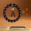 Vintage Small Leaf Rosewood Prayer Beads Bracelet with Gold Star and Sandalwood Barrels