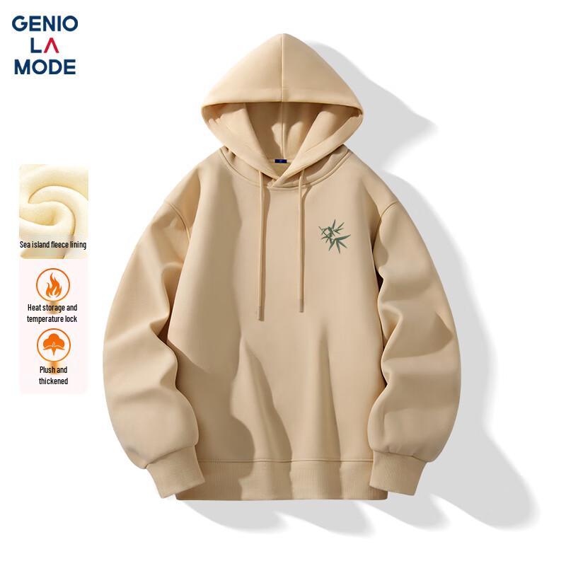 

GENIOLAMODE Men s Fleece-Lined Hooded Sweatshirt XL