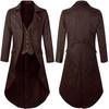 Men Steampunk Medieval Jacket Victorian Cosplay Costumes Single Breast Gentleman Vinatge Long Tailcoat Coat