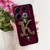 For Infinix Note 40 4G Case Silicone Luxury Crown A-Z Letters 2D Flat Pattern Soft Phone Case For Infinix Note40 4G X6853 Cover