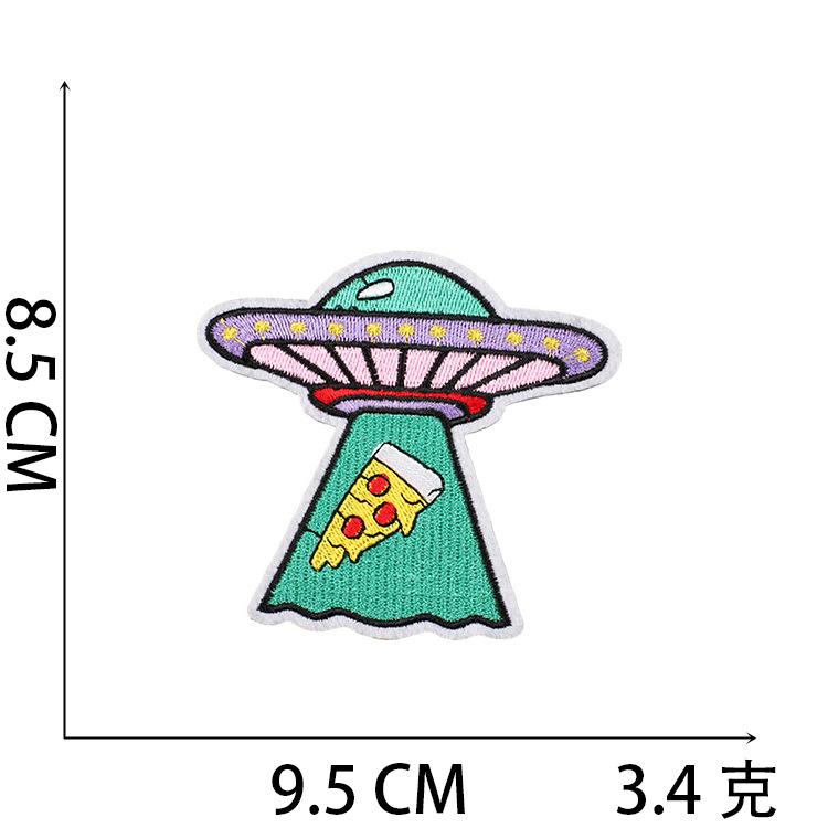 New Alien Spacecraft Embroidery Cloth Sticker Astronaut Embroidery Label Mars Cat Patch Sticker Computer Embroidery Micro Chapter