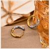 New Two Tone Circle Hoop Earring for Women, Hammered Stainless Steel Women's Mini Huggie Earrings, Gold Plated Small Hoops