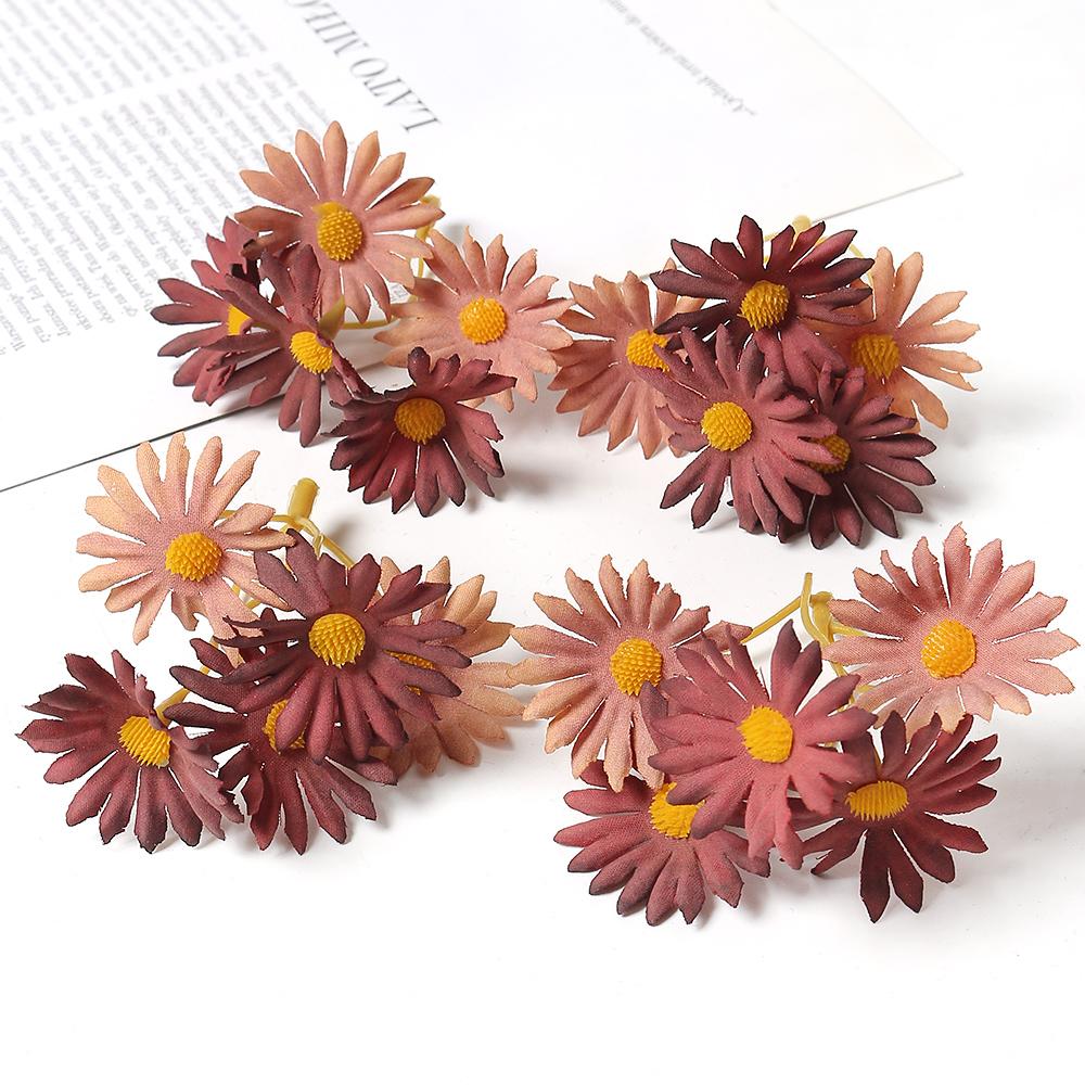 10/20Pcs Chrysanthemum Artificial Flowers Heads Silk Home Room Decoration For Mother's Day Craft Gifts DIY Wreath Wedding Decor