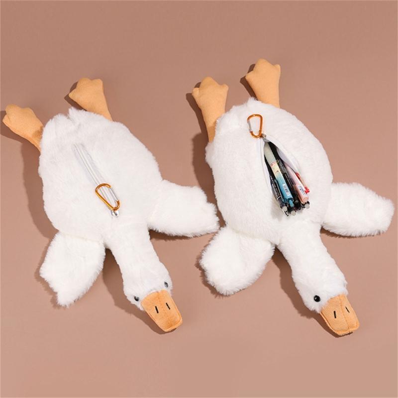 Bello Astuccio Animali Astuccio Peluche Astuccio per Penne Borsa per Penne Tasca per Penne Astuccio a Forma di Oche Cartone Animato per Bambini Ragazze