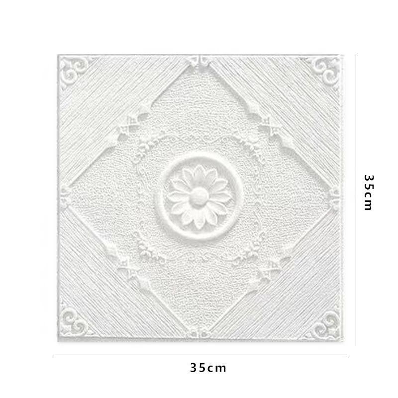 4Pcs 35*35CM Ceiling Bed Room Decor 3D Background Wallpaper Peel And Stick Waterproof Wall Stickers Anti-collision Home Decor