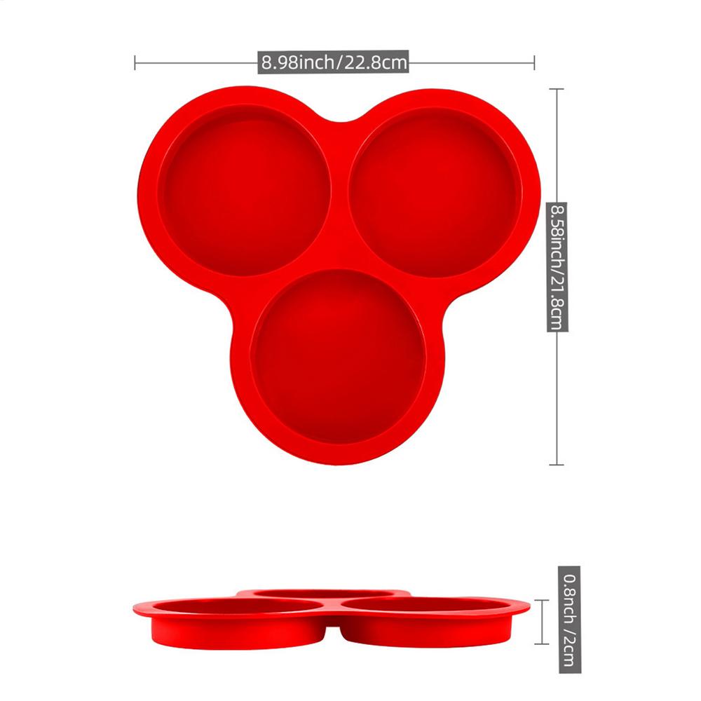 

Silicone Muffin Pans Air Fryer Mould Muffin Non-Stick 3 Cups Air Fryer Egg Bites Mold Non-Stick Baking Pan for Small Cakes Puddi красный