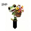 Healing Frog Decoration Cartoon Garden Stake, 2D Acrylic Cute Decoration, Waterproof Stake Outdoor Yard Art for Lawn Flower Bed Planter Decor