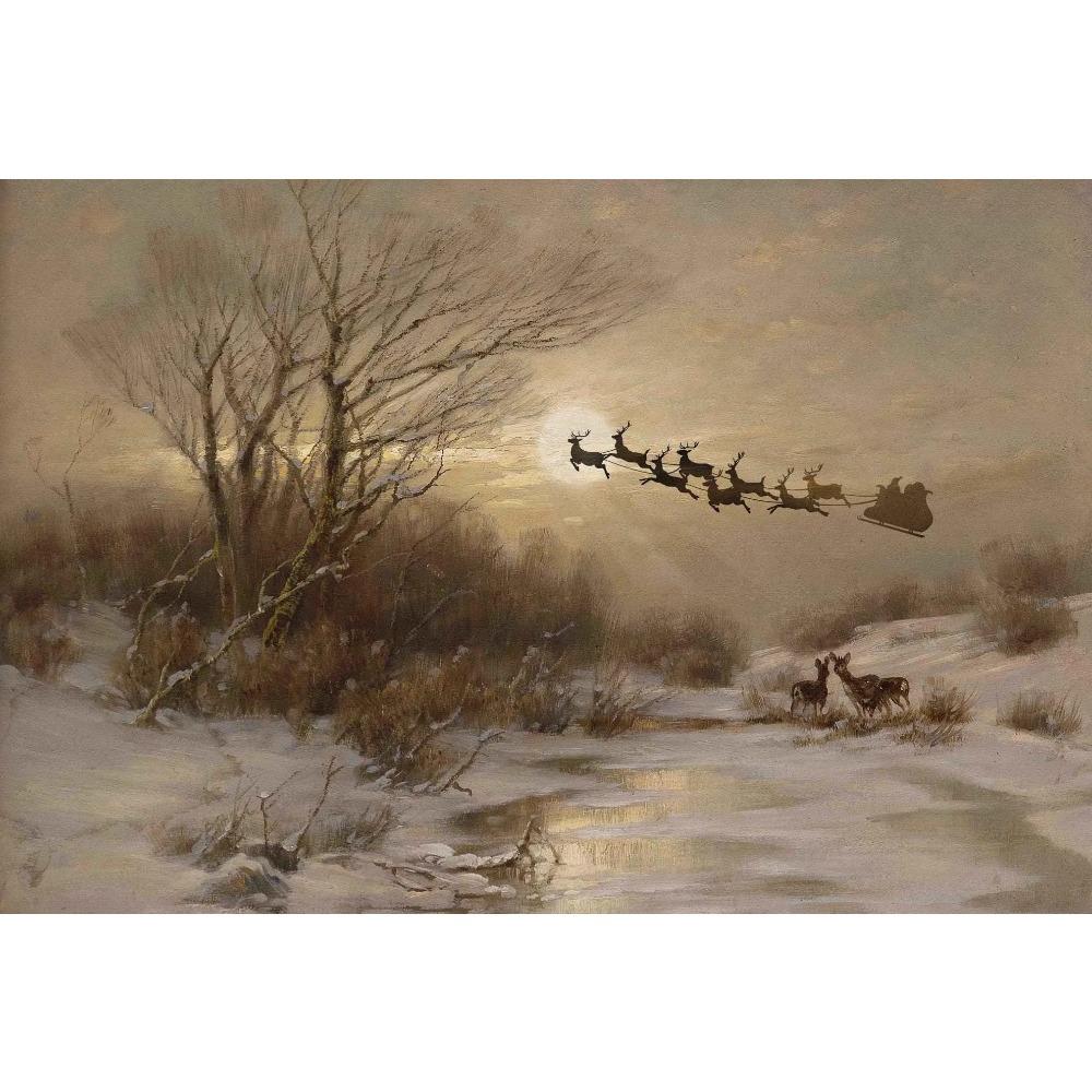 

Vintage Holiday Christmas Ice Skating Posters Pine Tree Winter Scene Prints Canvas Painting Wall Pictures Home Living Room Decor 21X30CMNo Framed