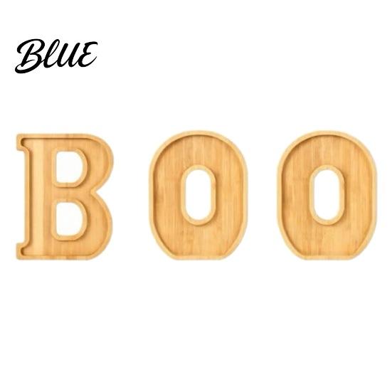 Creative Food Presentation 3Pcs Halloween BOO Letters Fruit Tray Large Fillable Candy Server Snacks Spooky Dessert Tray Cookies Platter Serving