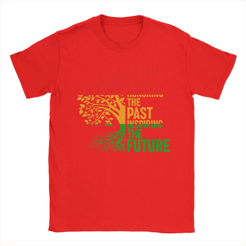 Leisure Black History Honoring Past Inspiring Future T-Shirts for Unisex Round Neck T Shirts Short Sleeve Tees Summer Clothes