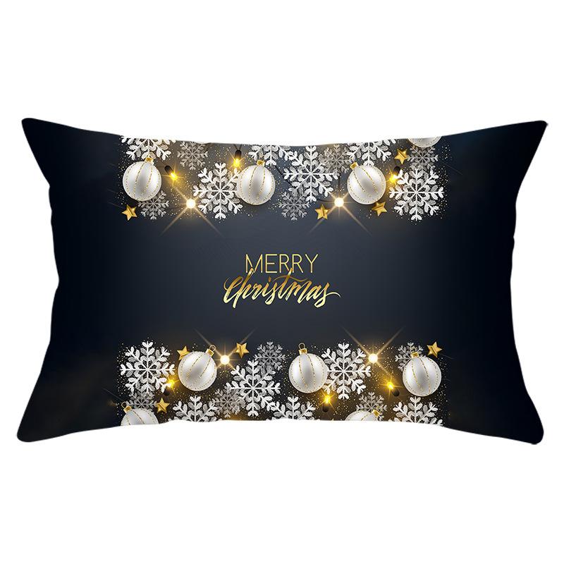 New Black Gold Series Christmas Peach Skin Print Waist Pillow Cover Home Accessories Cushion Cover Sofa Cushion Cover