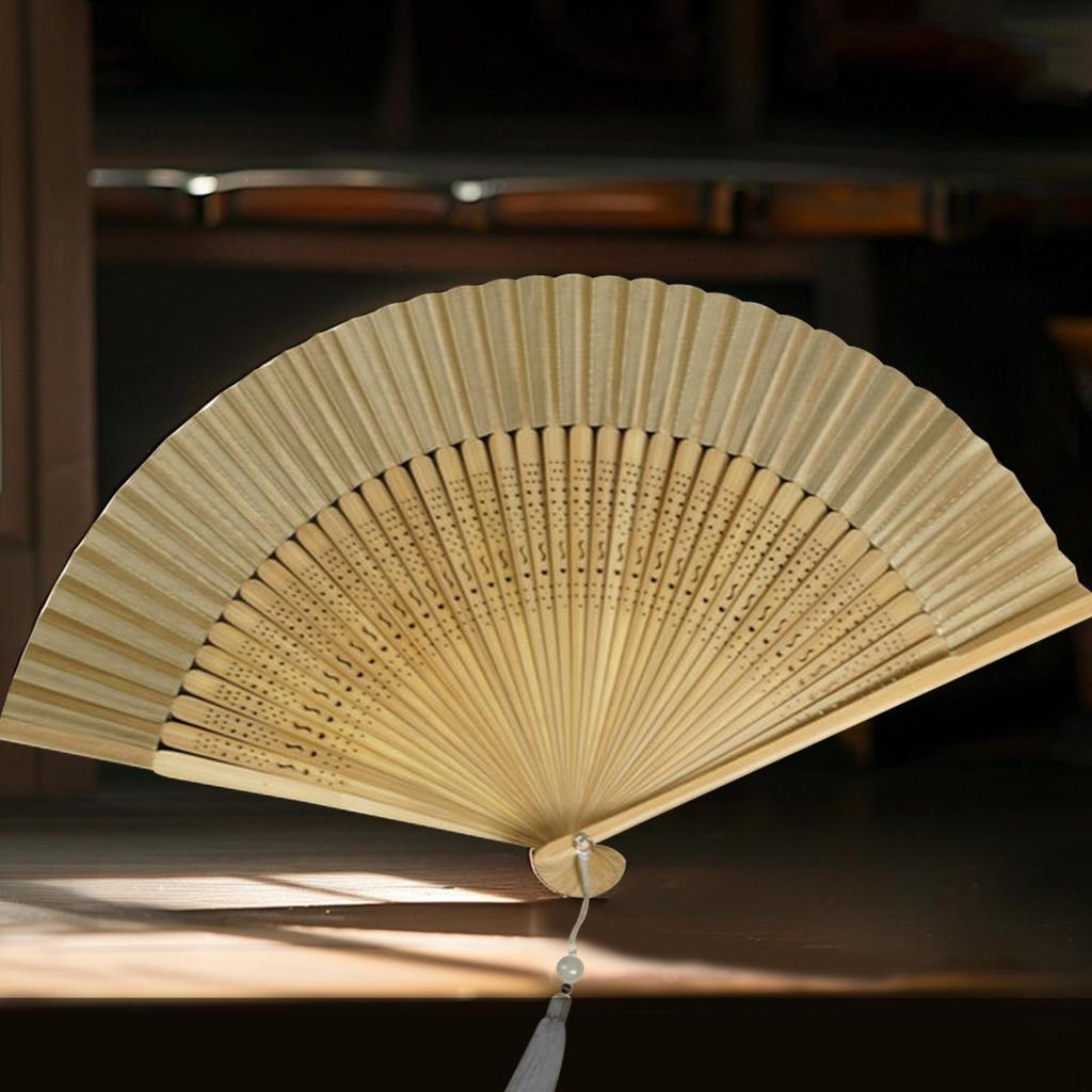 Chinese Folding Fan Chinoiserie Handheld Versatile Lightweight Decorative Folded Bamboo Hand