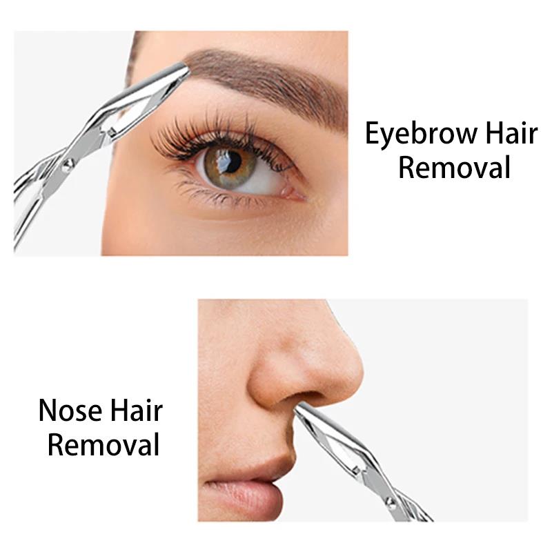 1Pcs Scissor Type Eyebrow Tweezer Fine Hairs Puller Eye Brow Nose  Hair Removal Beauty Makeup Tools Accessories