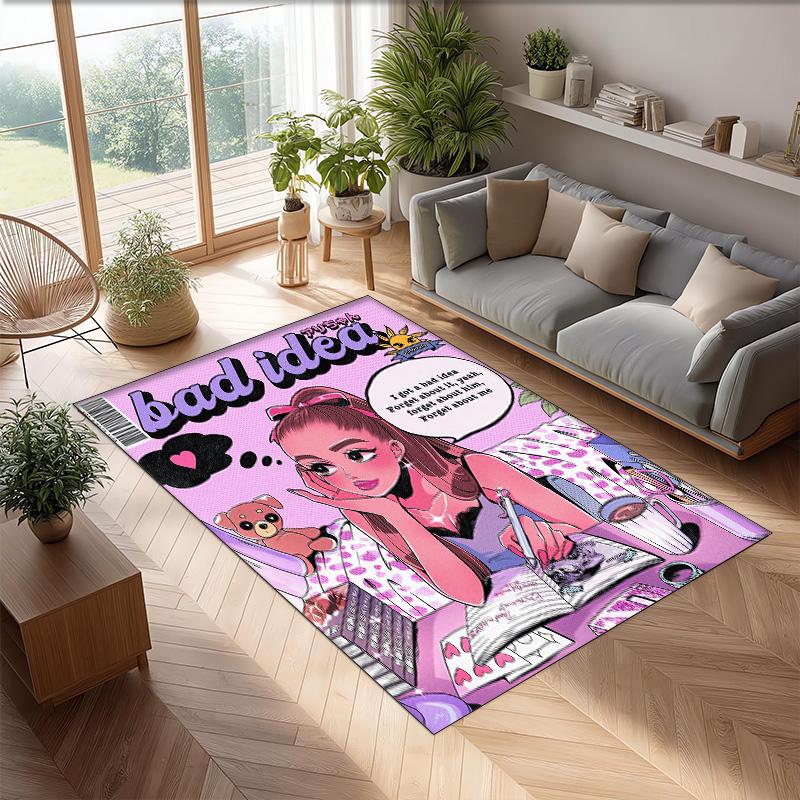 Soft Crystal Velvet Floor Rug,Ariana Grande Anti Slip Decorative Carpet, Plush Area Mat For Indoor Home Decoration