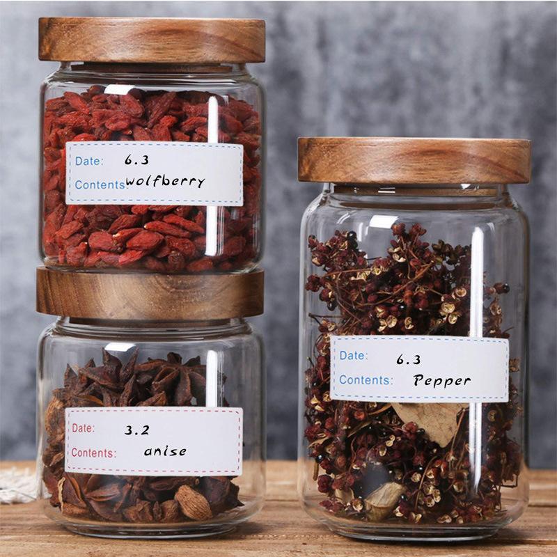 1 Roll Self-Adhesive Removable Freezer Refrigerator Food Storage Paper Sticker Labels White Date Stickers For Home Storage Tags