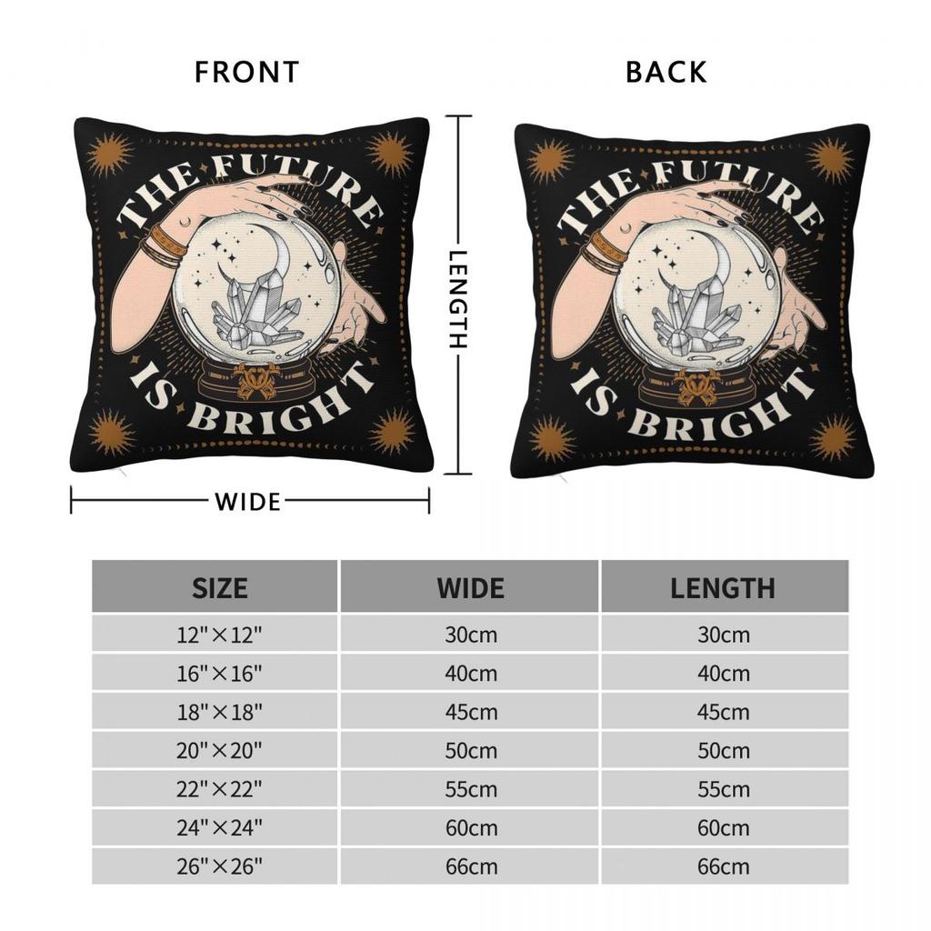 Future Is Bright Crystal Ball Square Pillowcase Polyester Linen Velvet Creative Zip Decorative Pillow Case Sofa Cushion Cover