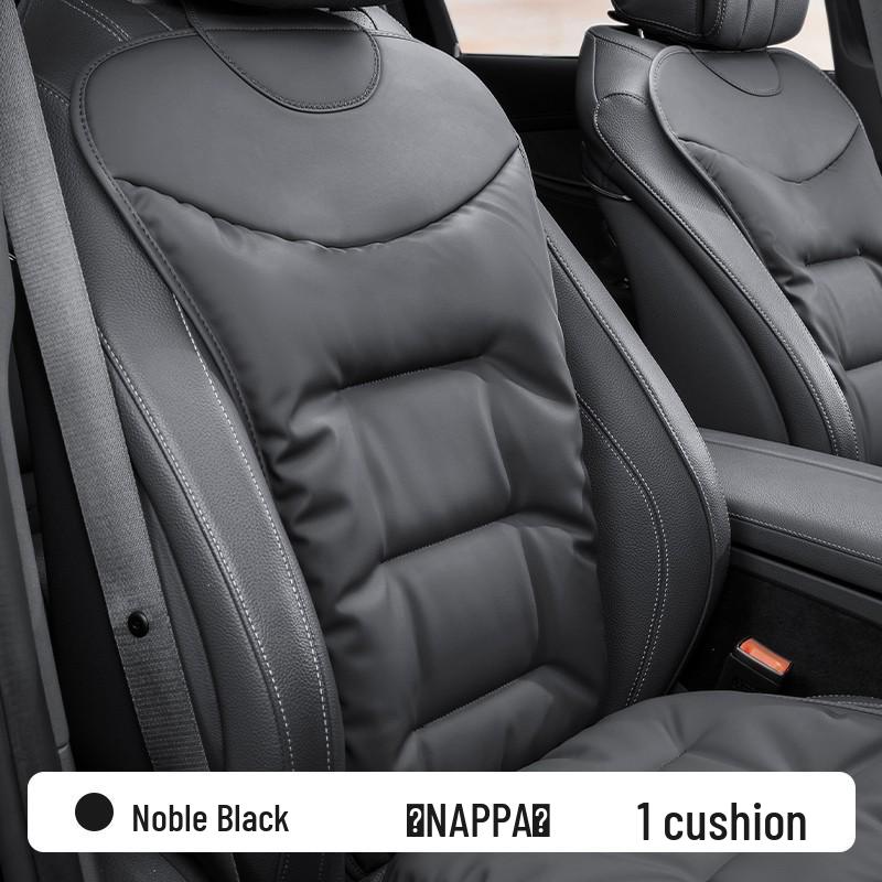 Luxury Nappa Leather Non-Slip Car Seat Cushions for Five-Seater - Thickened Design for Front and Rear Seats