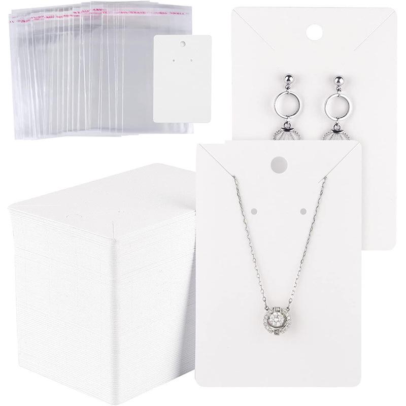 Étiquette Volante Pliable en Papier Kraft Blanc pour Bijoux & Accessoires pour Cheveux