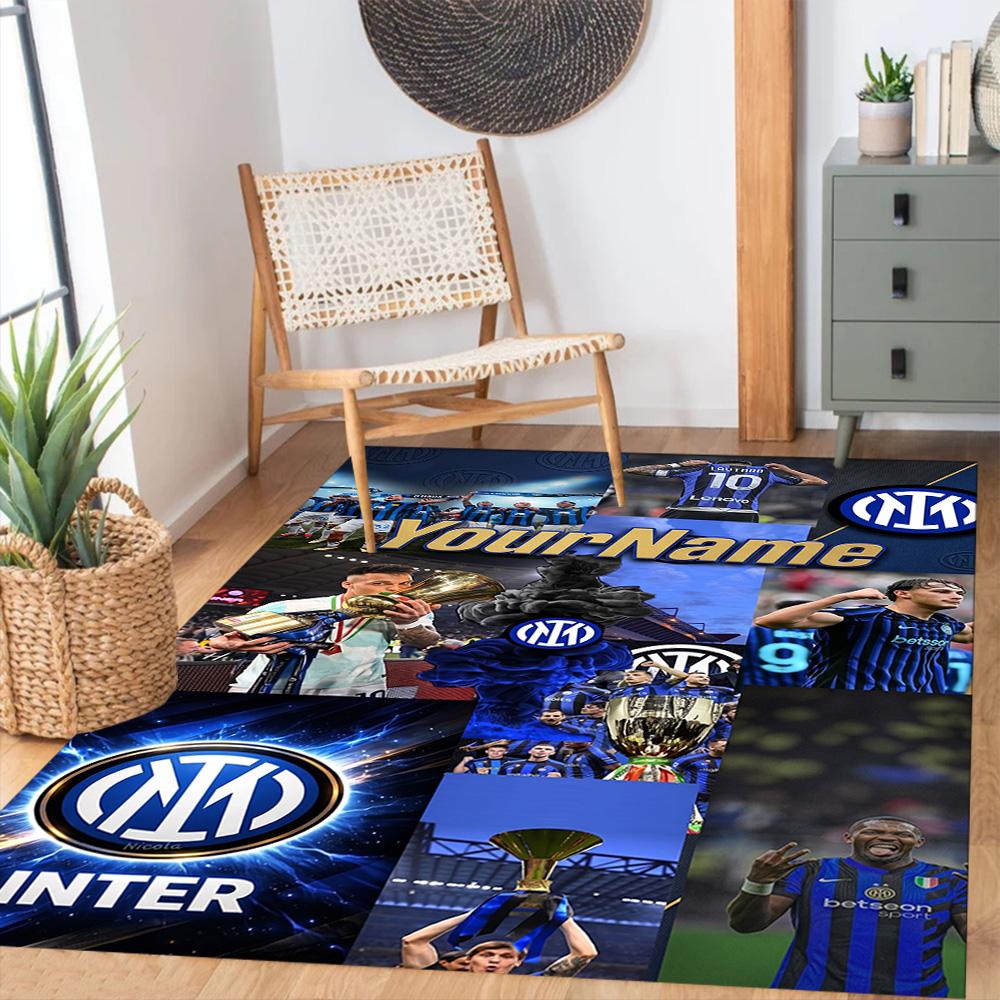 Inter Milan Customized Name Area Rug Design for Entryway Hallway Bedrooms Study room Anti-slip Rug Office home decor Perfect Gift for Women/Men