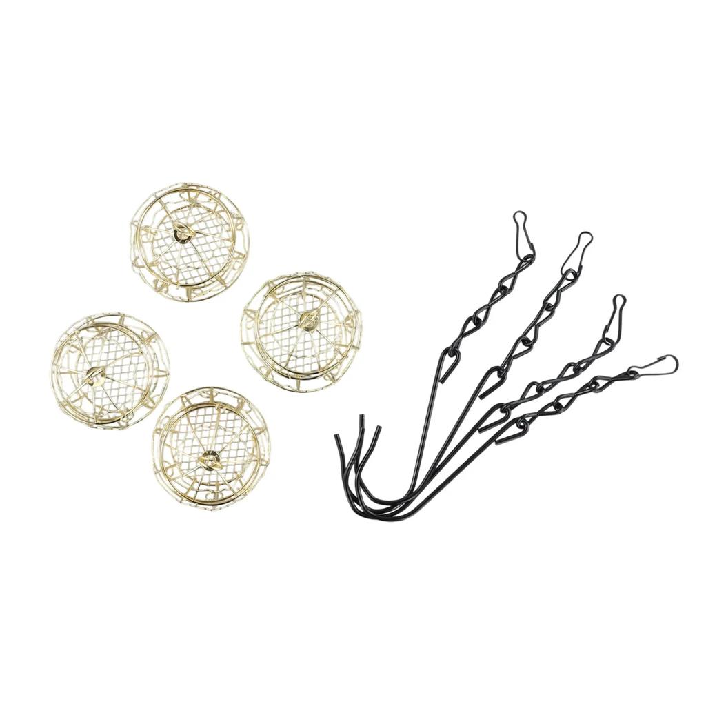 Hanging Bird Feeder Metal Bird Feeder Party Decoration Decorative Garden Feeder Easy Refilling Design Gold-plated Finish