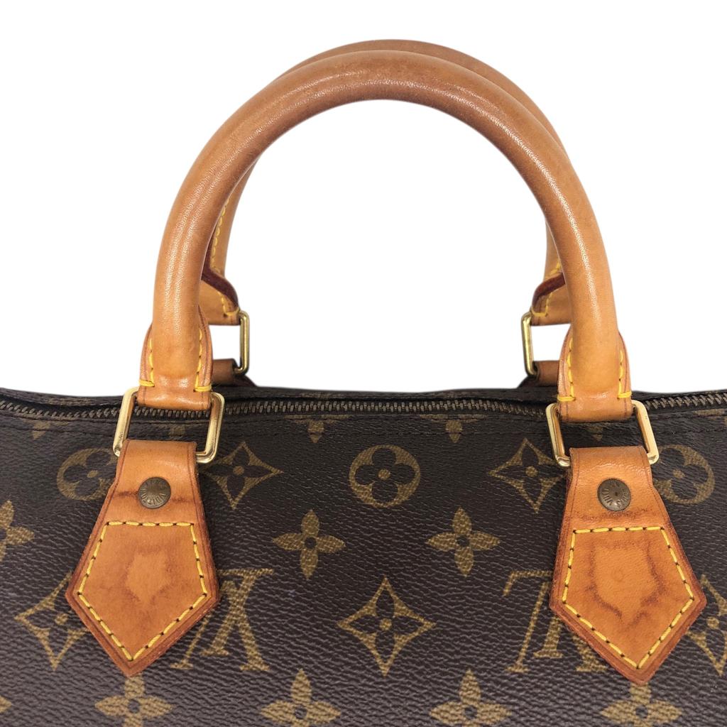 Used Louis Vuitton Monogram Speedy 30 M41526 Boston Bag Canvas Brown Authentic 1166
