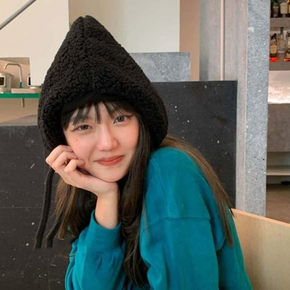 Fluffy Lambswool Cap Beanie Winter Plush Hat Personality Ear Protection Hat  Winter