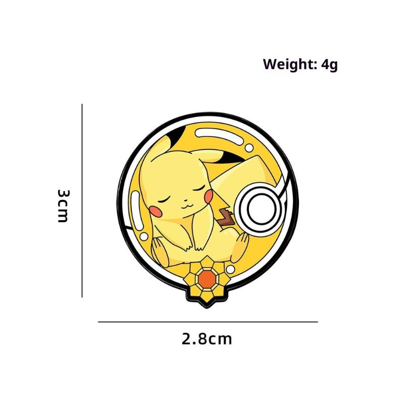 4Pcs Pokemon Enamel Pins Set Pikachu Charmander Play Poké Ball Brooch Cute Lapel Cosplay Badges Cartoon Jewelry Accessories