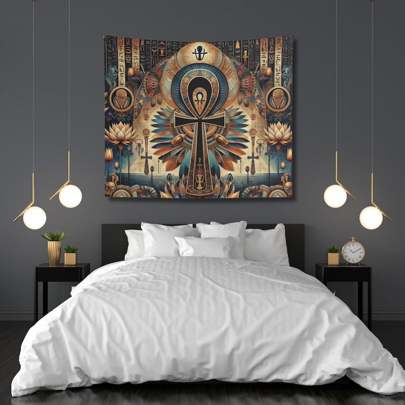 Tapestry of the Ankh, the Egyptian Key of Life 75x100
