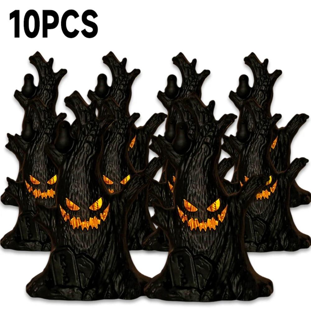 10/1PCS Halloween Ghost Tree LED Lights Battery Powered Warm Color Candles Lamps Haunted House Horror Props Home Party Supplies