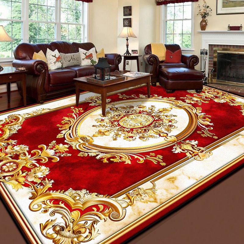 Retro Luxusní Měkké Koberce do Obývacího Pokoje Evropská Dekorace Pohovková Zóna Protiskluzové Podložky na Podlahu Ložnice Nádherný Koberec Přizpůsobitelný