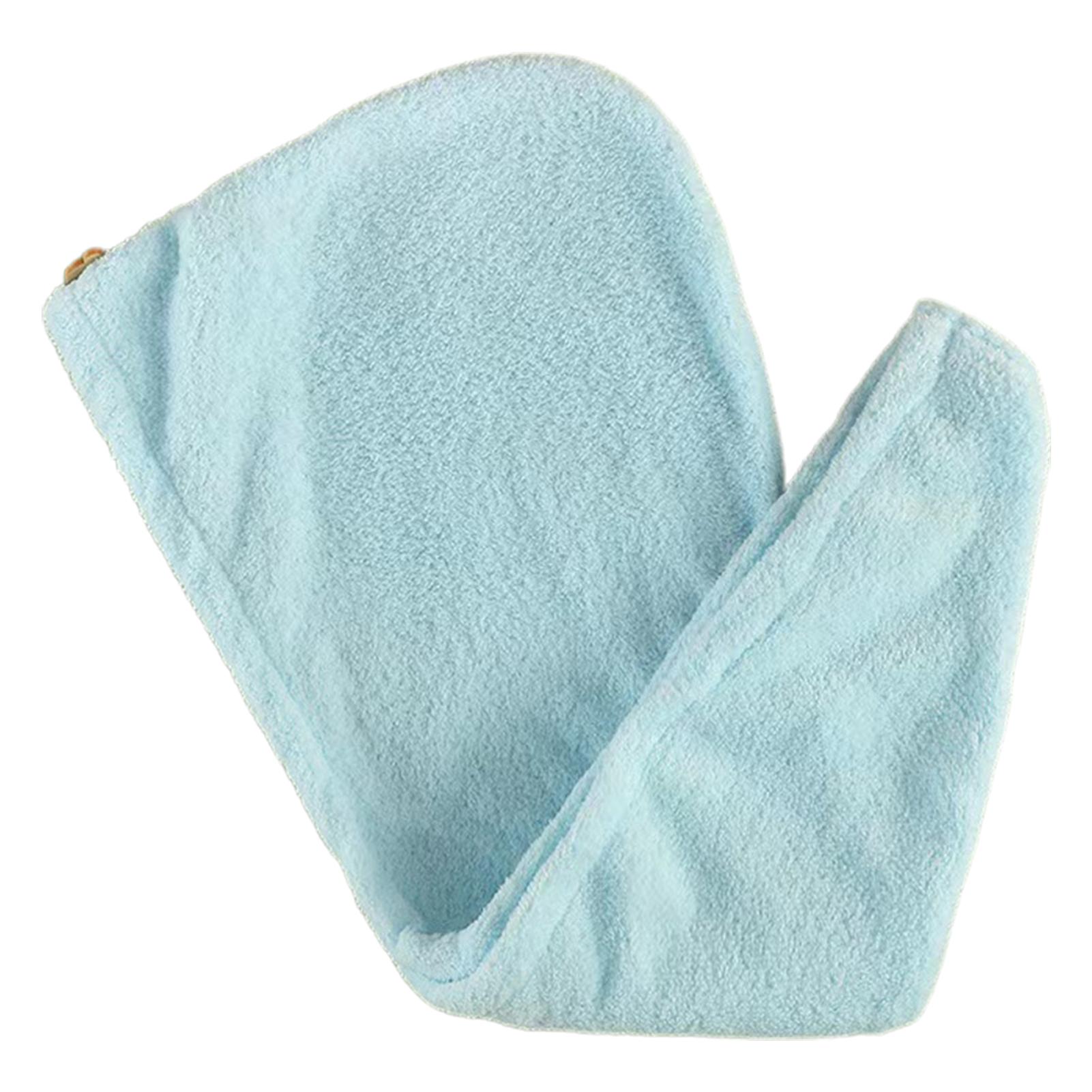 

Шапка для сушки волос Быстросохнущая повязка на голову Удобная мягкая хлопчатобумажная шапка для сухих волос Товары для отелей синий