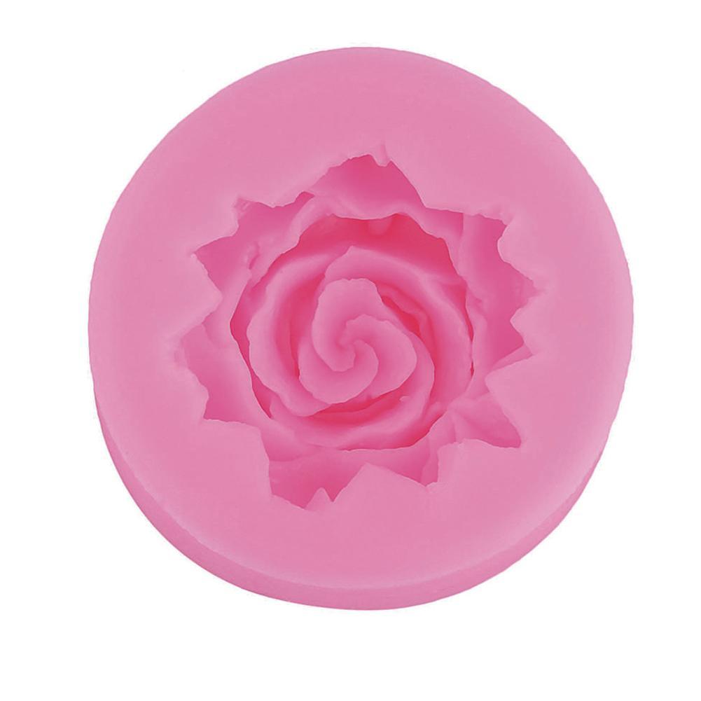 3D Blomma Bloom Rosform Silikonfondant Tvålkaka Bakning Gelé Godis Dekorationsformar Choc B9J6