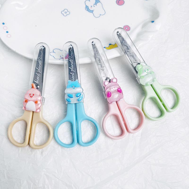 Kids' Cute Mini Scissors with Safety Cover - Portable and Safe for DIY Crafts