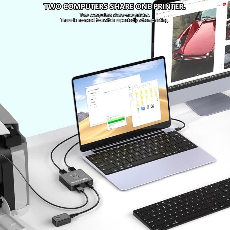 USB3.0 Umschalter 2 Computer teilen Tastatur und Maus Drucker Scanner Webcam 2 in 1 Out/1 in 2 Out USB Umschalter Splitter