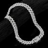 Kette Kubanisch für Männer Frauen Mädchen Herren Miami Halskette Iced Zirkonia Diamant Sterling Silber Ketten Lang Strass Hip Hop Stilvoll Rapper