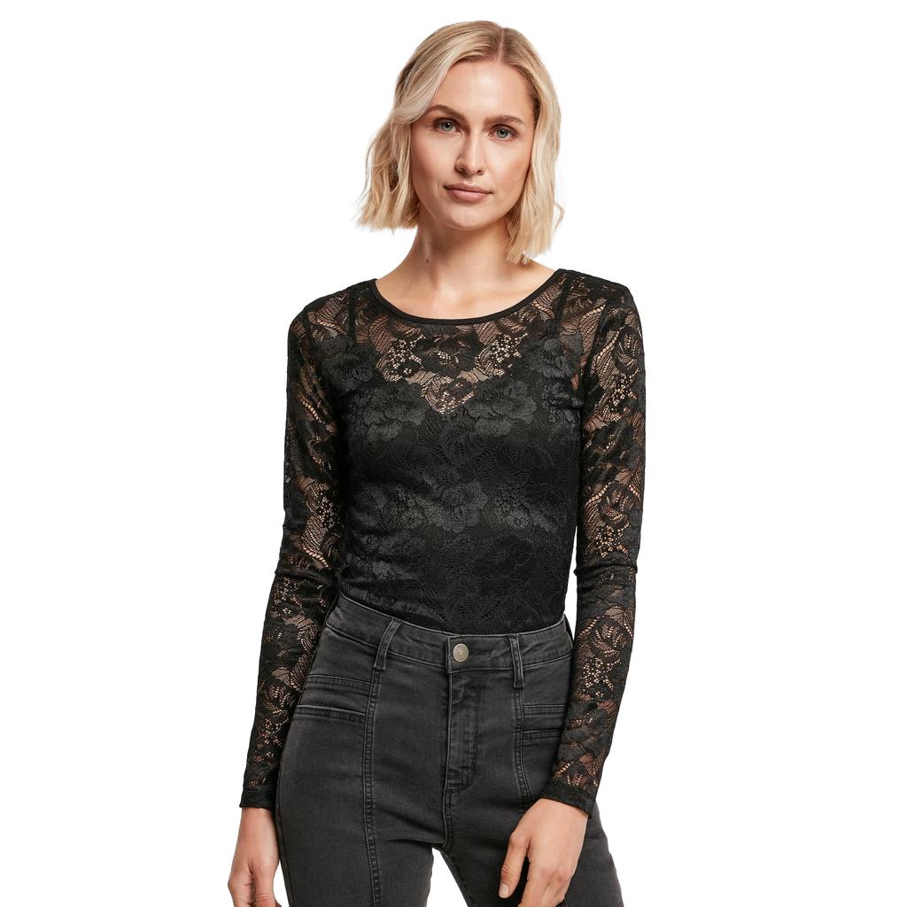 Urban Classics Womens/Ladies Lace Long-Sleeved Bodysuit