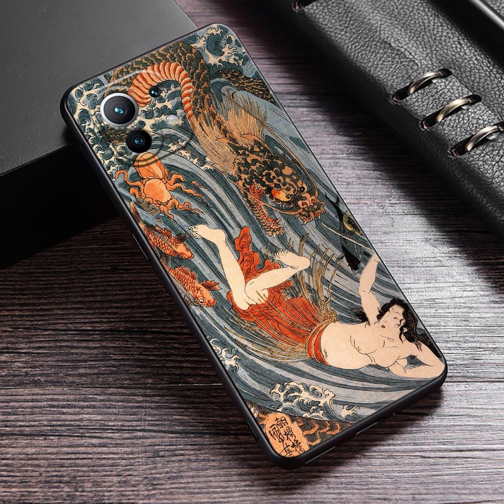 Japan Kunst Hokusai Kanagawa Große Welle Handyhülle Für Xiaomi 13T 14T 15T 12T Pro Hülle Xiaomi 11Lite 5G POCO F8 F7 M7 X7 Pro Abdeckung