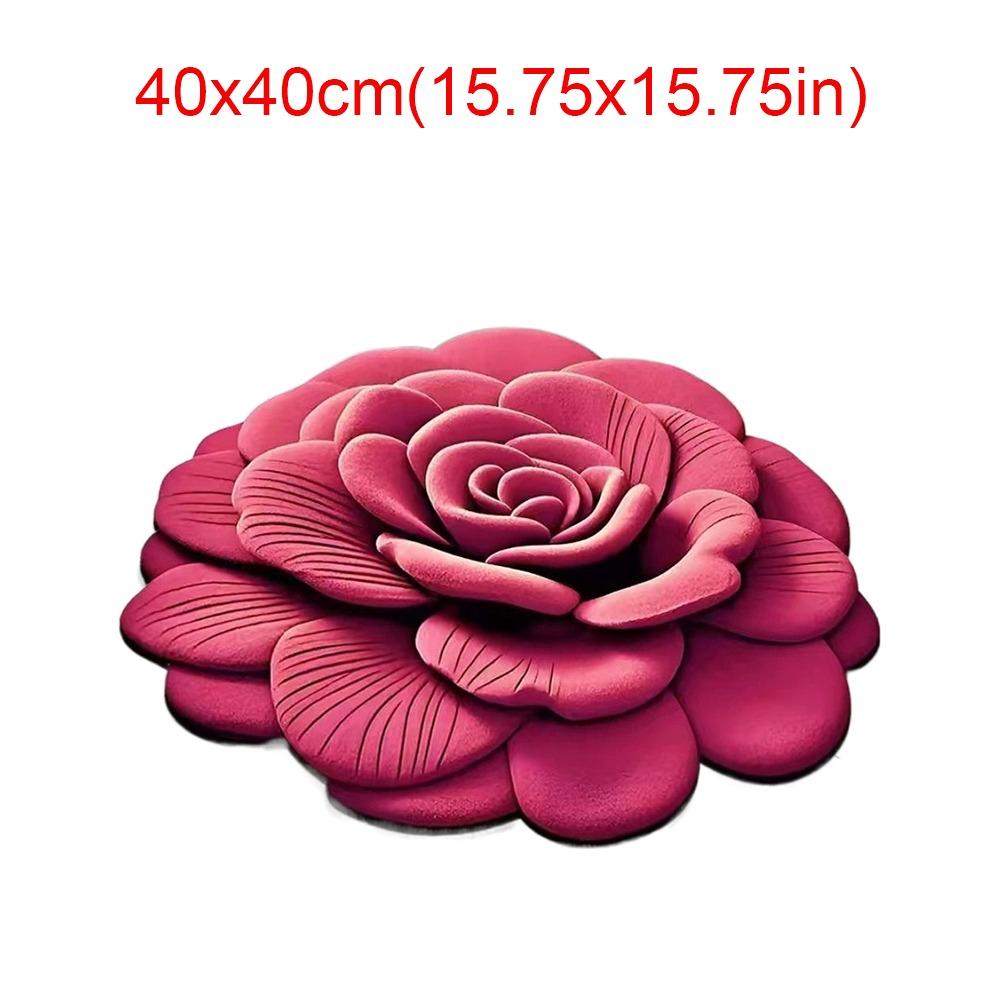 Soft Flower Carpet Non-slip Bathroom Floor Mat Peony Floor Mat  for Living Room Tea Table Bedside