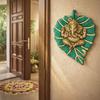 RecraftJoy Leaf Ganesh Metal Wall Hanging for Main Door & Entrance | Small Ganesha Idol Wall Hanging for Living
