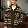 Men's Knitted Cardigan Jacket Men's Zipper Lapel Slim Outer Wear Knitted Sweater