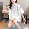 Korean Style Cartoon Print Polo Collar T-Shirt for Medium & Large Kids - Loose, Breathable, Short-Sleeve Summer Top