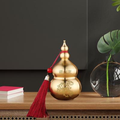 Antique Chinese Copper Gourd Decoration Open Lid Handicrafts Collectible Ornament Crafts for Home