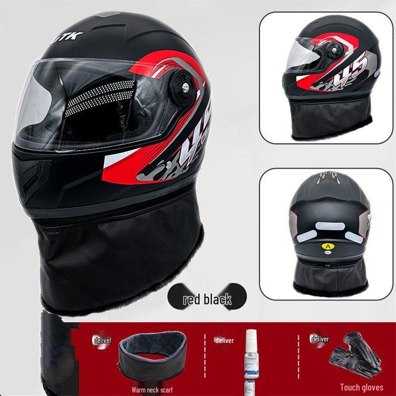 Lishi Motorcycle Winter Helmet with Neck Warmer