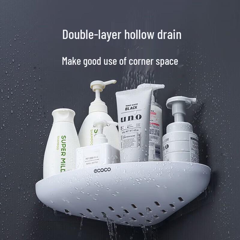 ecoco Punch-Free Corner Bathroom Shelf