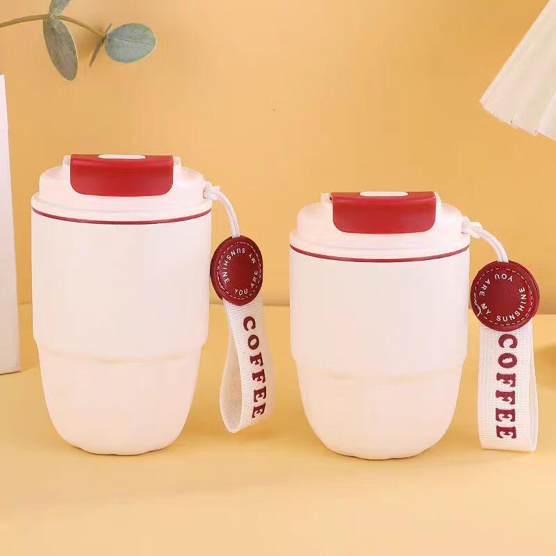 MRSIKEY Портативная термокружка для кофе с откидной крышкой и соломинкой