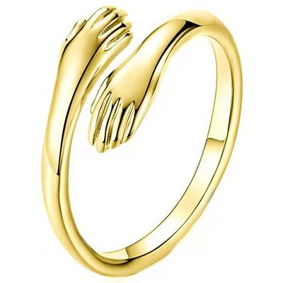 925 Sterlingsilber Schmuck Liebes Umarmungsring Retro Tide Flow Offener Ring