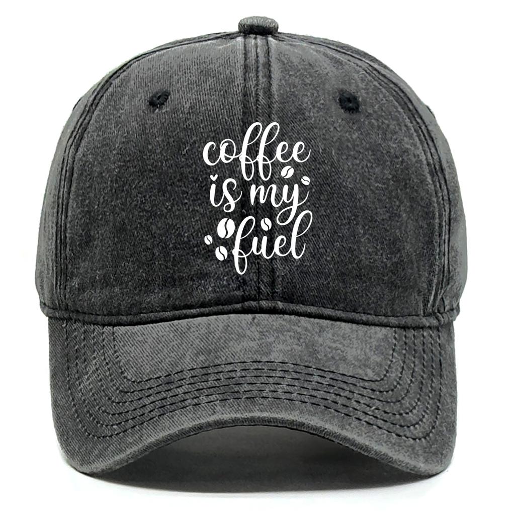 "coffee Is My Fuel“ Print Unisex Sun Hat Woman's Cap Fashion Vintage Snapback Caps Perfect For Women & Men One Size Fits All