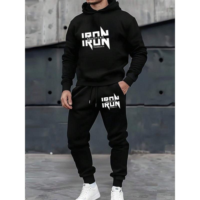 Autumn and winter street fashion casual 1-piece set European and American fashion 1D printing hooded sweater and sweatpants men